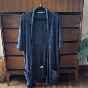 Athleta Heathered Blue Knit Cardigan